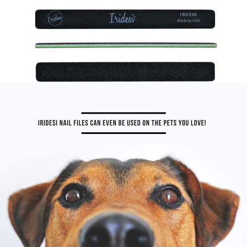Professional Nail Files Black Washable Emery Boards 7 Inches Long Square End Serrated Edge 12 Fingernail Files Per Pack (180/240)