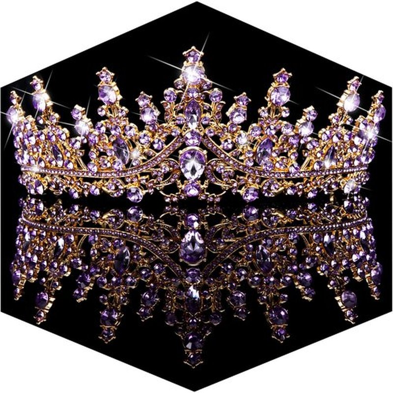 TOBATOBA Purple Crown for Women Crystal Queen Crown Princess Tiara, coronas para 15 años corona para pastel, Wedding Tiara for Bride Bridal Hair Accessories Birthday Prom Pageant Party Halloween