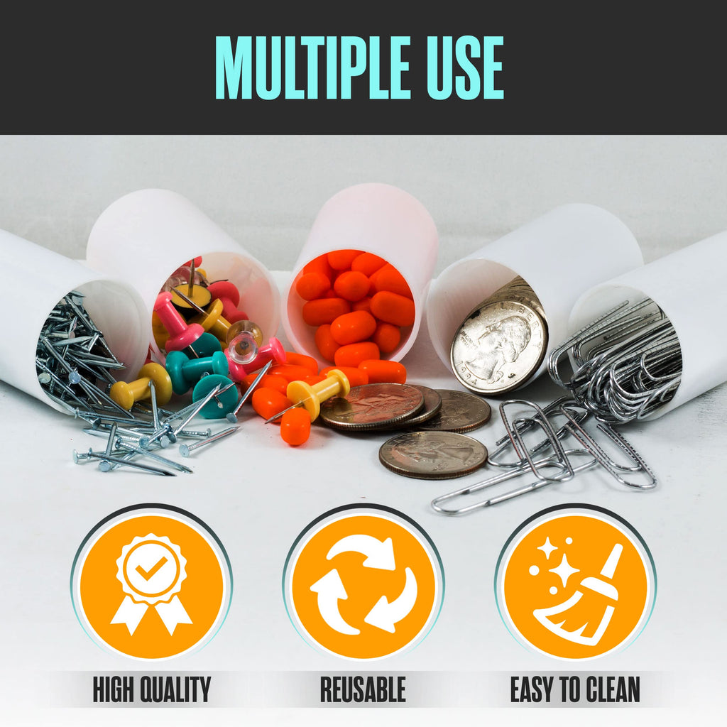 Film Canisters with Caps, Film Canisters, 35mm Case, White, 8oz, 60 Pack