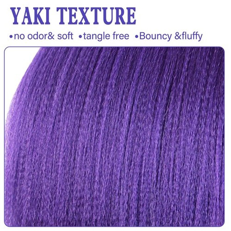 Beyond Beauty Long Purple Braiding Hair 30 Inch, Pre Stretched Synthetic Braiding hair for Braids,2 Packs Purple Extensions for Stage Party Halloween Costume Cosplay