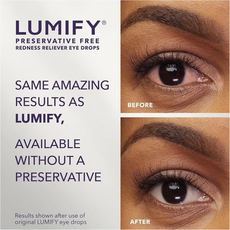 LUMIFY Eye Drops - Preservative-Free Redness Reliever for Sensitive Eyes | 20 Single-Use Vials