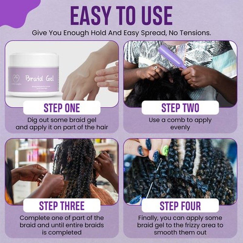 Tender Tangles Braid Gel for Cornrow, Box Braid, Loc and Twist Style, Strong Hold, Aleo Vera scent 8.8 Fl.oz