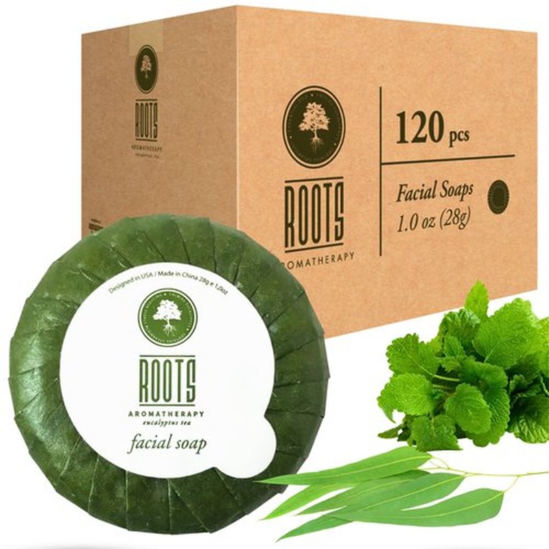 Roots Aromatherapy 120 Pieces Airbnb Essentials for Hosts Bulk Hand Soap Bars for Bath Facial Travel Size,Pack,Mini Hygiene Toiletries For Homeless Care Package,Air BnB Supplies,Guests Bathroom,Hotel