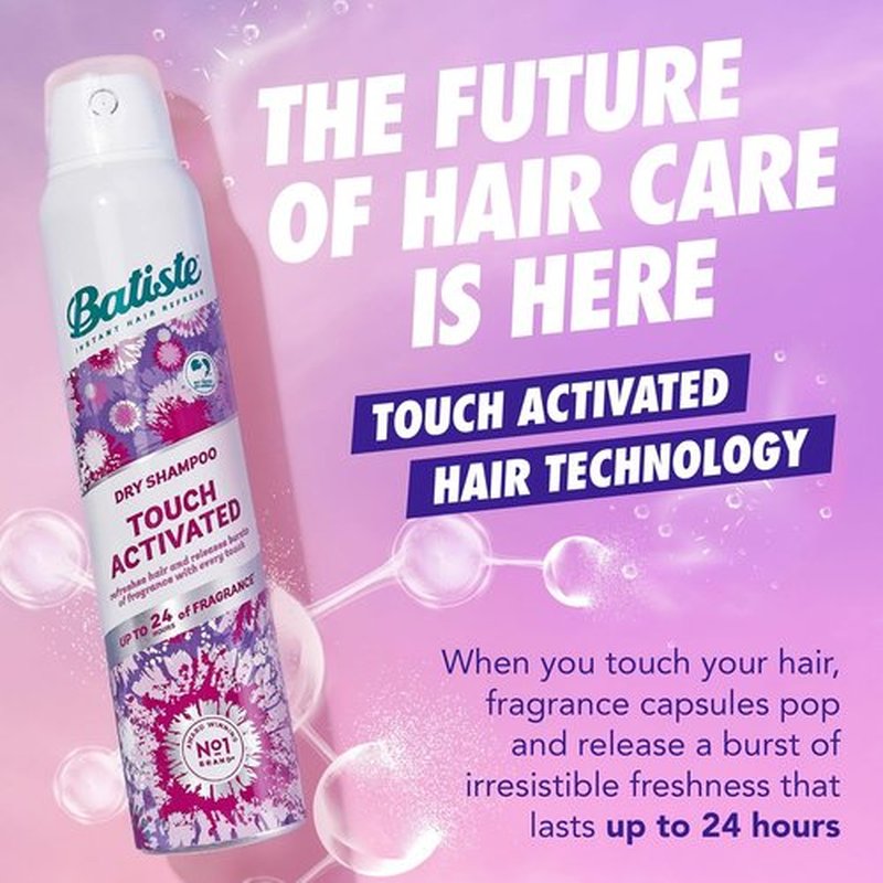 Batiste Touch Activated Dry Shampoo - 24-Hour Freshness & Oil Absorption | 3.81 Oz
