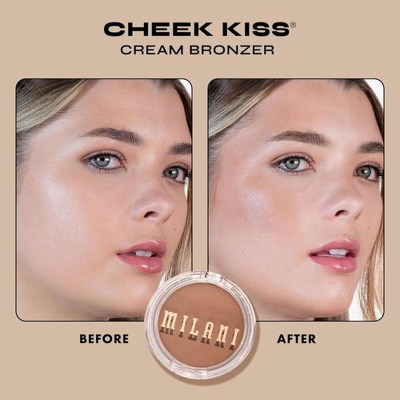 Milani Cheek Kiss Cream Bronzer - Hey Honey | Vegan, Lightweight Glow & Soft Matte Finish, 110