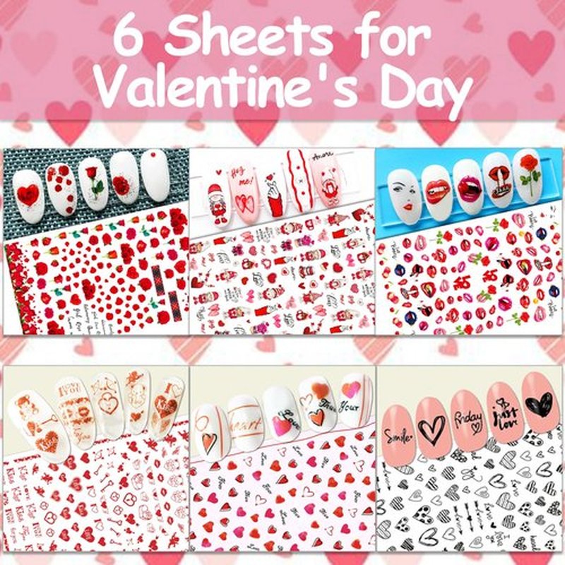 TailaiMei 24 Sheet All Holidays Nail Art Stickers, Christmas Valentine's Day Mixed Seasons Variety Pack for Halloween Fall Nail Decals, Self-Adhesive Design Thanksgiving Nail Decorations (Classical)
