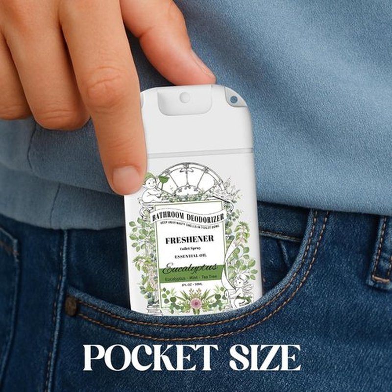 Skiennix Pocket Size Toilet Spray | Eucalyptus Scent Bathroom Odor Eliminator | Travel Essentials 2 Pack