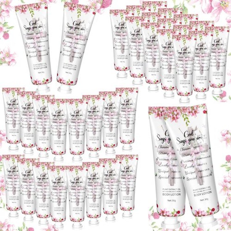 Siifert 24 Pcs Christian Body Lotions Gifts Bulk for Women Valentine's Day Church Appreciation Gift Mini Travel Christian Lotion Inspirational Bible Verse Body Cream for Family Mom Women