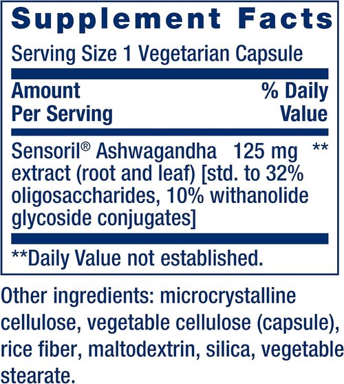 Life Extension Optimized Ashwagandha - Stress Management Supplement for Focus & Memory | 60 Vegetarian Capsules