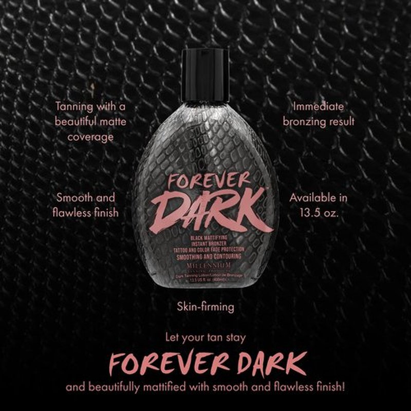 Millennium Tanning Forever Dark, Black Mattifying Instant Bronzer, Tanning Lotion, 13.5 Ounces