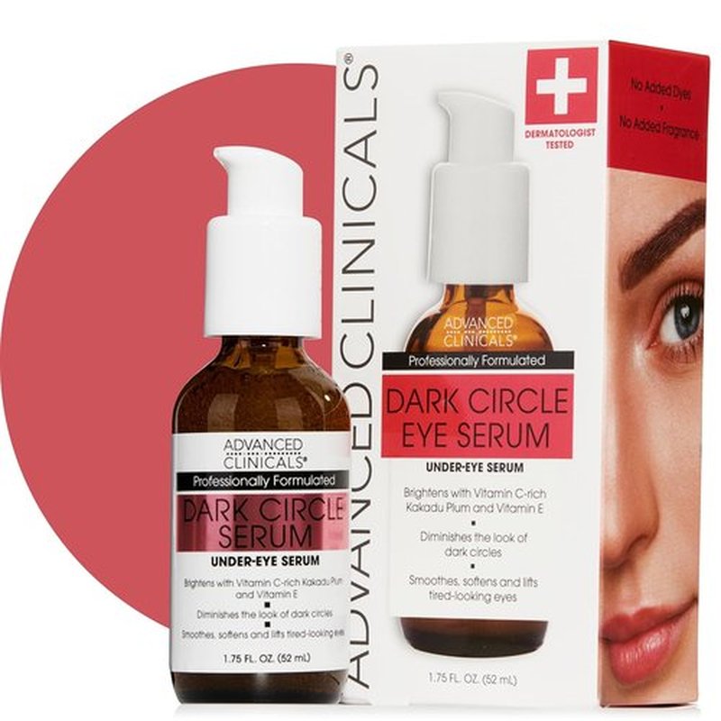 Advanced Clinicals Dark Circle Caffeine Under Eye Serum - Brightening Hyaluronic Acid & Peptides, 1.75 Fl Oz