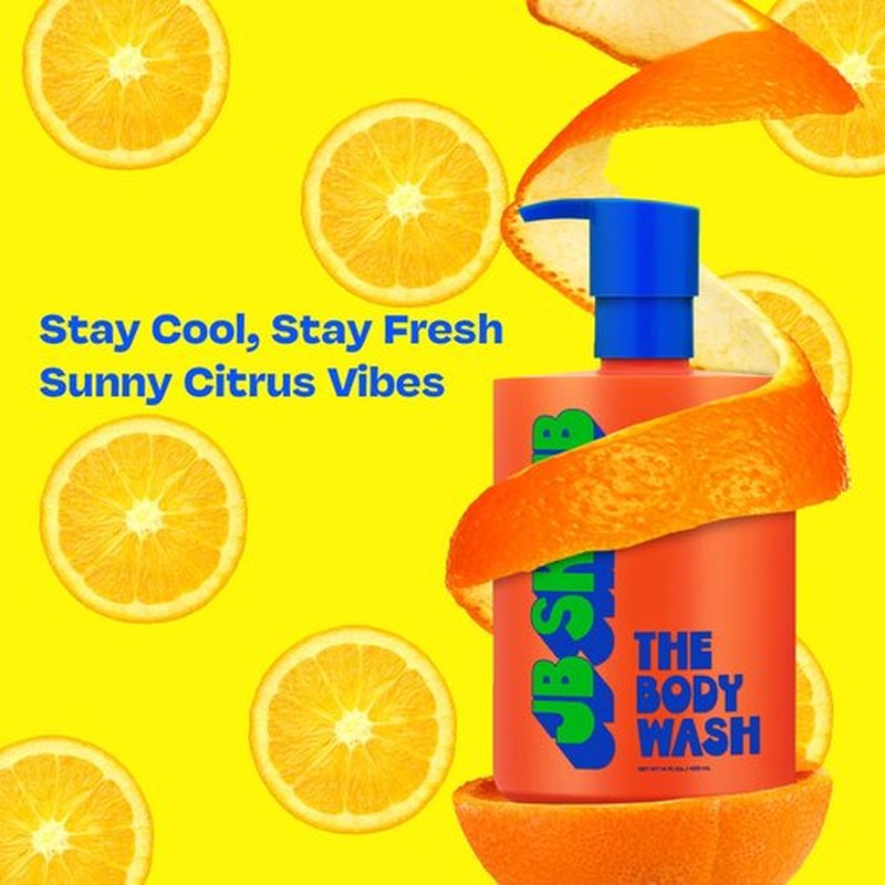 JB SKRUB The Body Wash for Kids, Tween & Teen Boys with Foaming Action & Natural Citrus Scent - No Harsh Ingredients Boys Body Wash - Conquer Adolescent Funk with Confidence - 14 Oz.