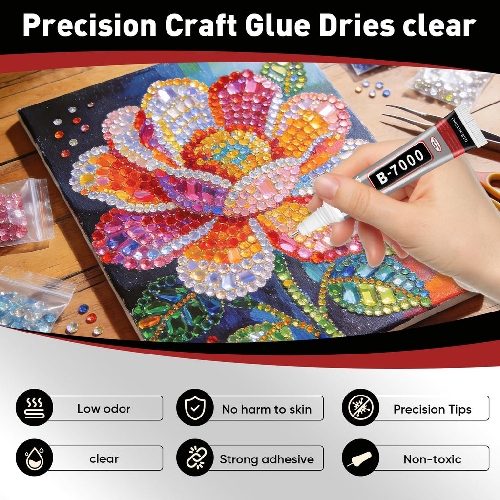 20 PCS 15ml B7000 Glue Clear with Precision Tip, Bedazzling Glue, Super Glues, Rhinestone Glue for Nail, Craft Glues, Jewelry Making, Nail Art, DIY, Makeup, Shoes