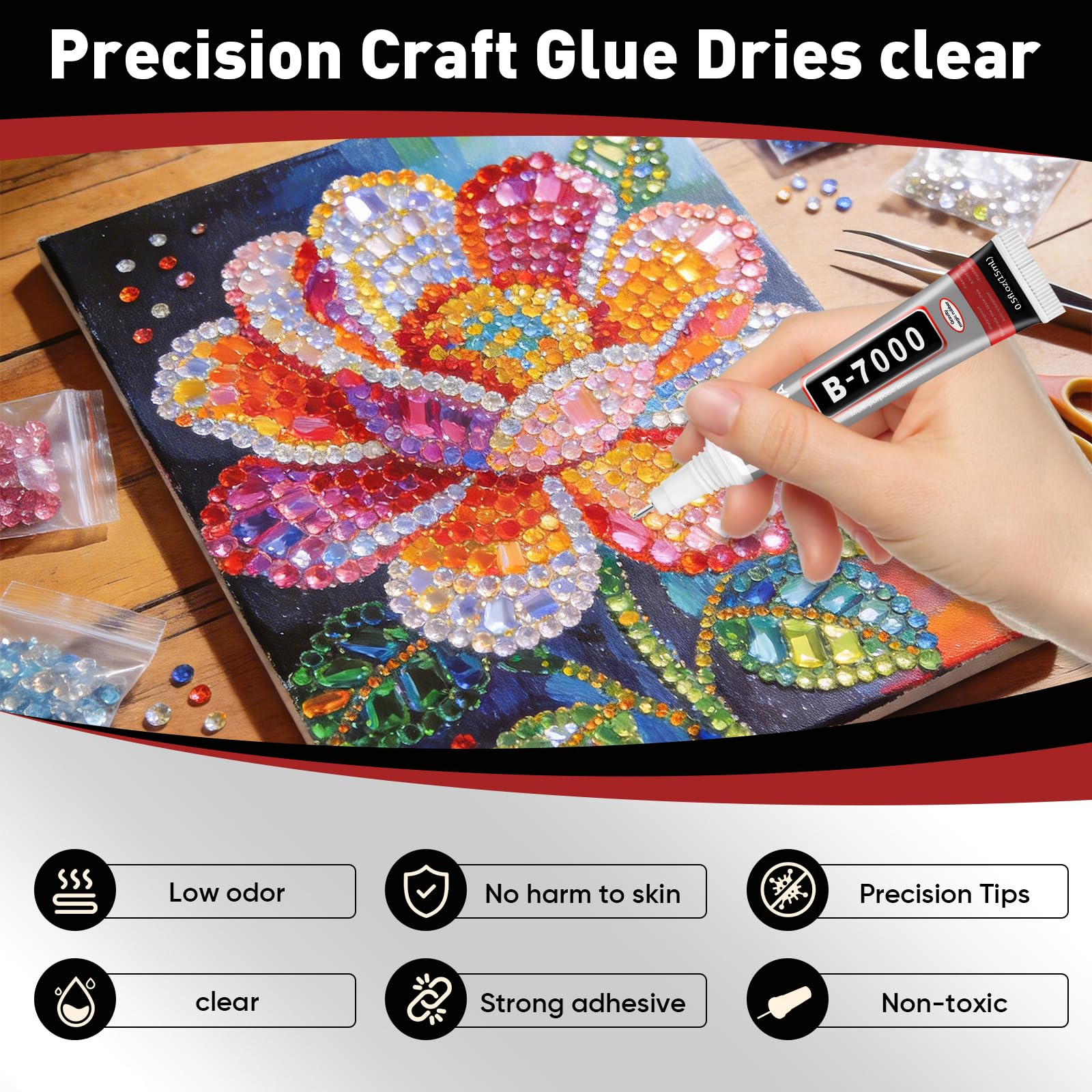 20 PCS 15ml B7000 Glue Clear with Precision Tip, Bedazzling Glue, Super Glues, Rhinestone Glue for Nail, Craft Glues, Jewelry Making, Nail Art, DIY, Makeup, Shoes