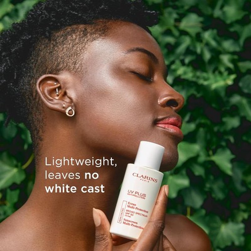 Clarins UV Plus Anti-Pollution Sunscreen for Face - Broad Spectrum SPF 50 | Oil-Free, No White Cast | UVA/UVB Protection
