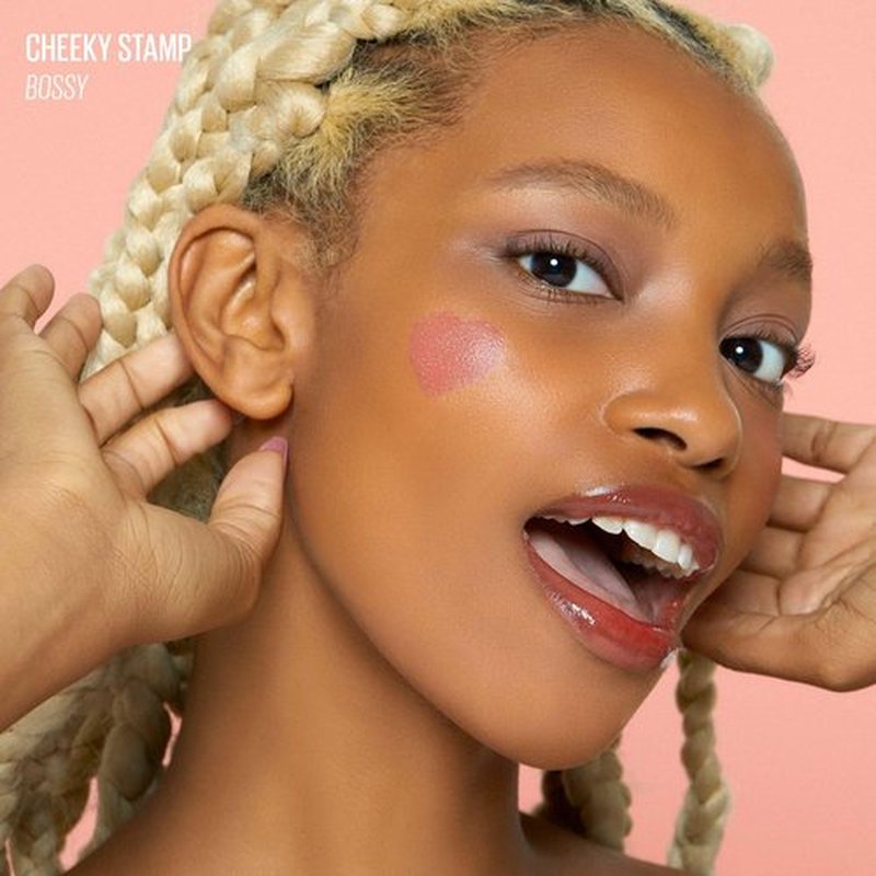 KAJA Blusher - Cheeky Stamp 03 Bossy | Kbeauty, Cute Makeup, Buildable & Blendable Shade with Heart-shaped Applicator, Sunkissed Finish, Travel size, Hygienic, Portable, Korean Makeup, 0.17 Oz