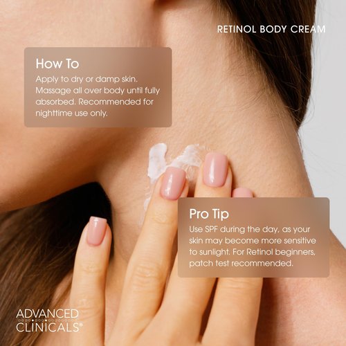Advanced Clinicals Retinol Body Lotion & Face Moisturizer | Anti Aging Skin Care Retinol Body Cream For Women & Men Improves Appearance Of Fine Lines, Wrinkles, & Look Of Crepey Skin, W/Travel Size