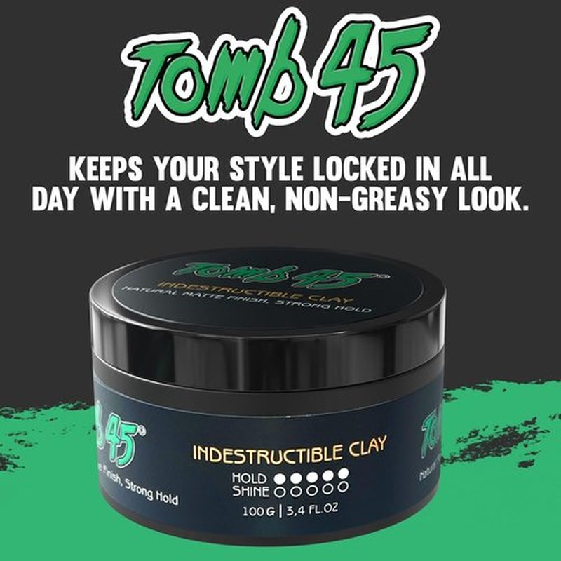 Tomb45 Indestructible Hair Clay - Strong Hold & Matte Finish Hair Styling Product | 4 oz