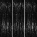 Voircoloria Black Foil Fringe Backdrop Curtains - 3 Pack Tinsel Streamers for Parties | 3.3x8.2 Feet