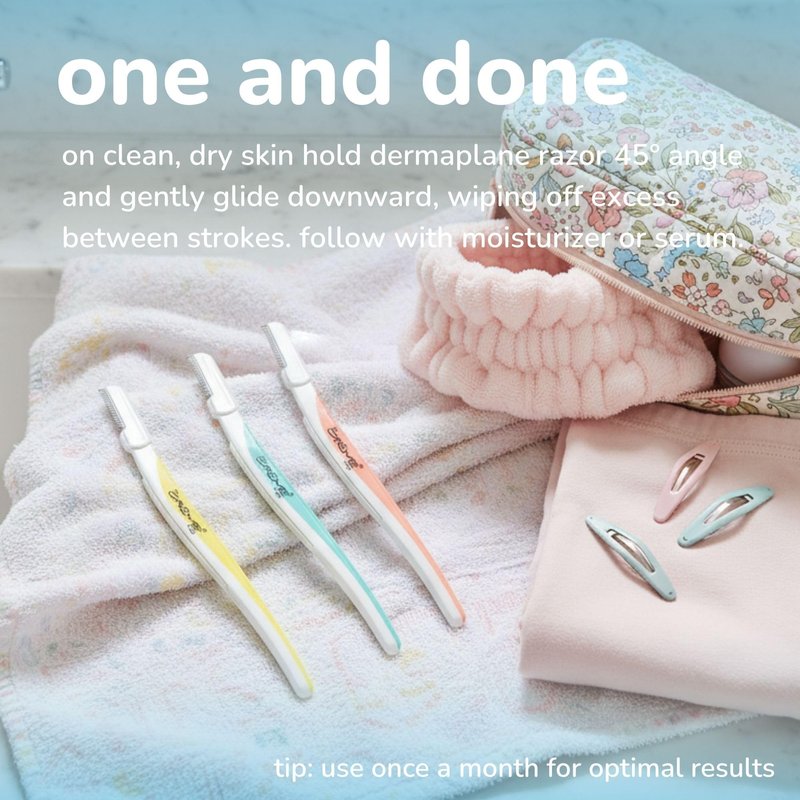 The Crème Shop Flawless Face Precision Dermaplane Razor - One Blade for Gentle Exfoliation, Dermaplaning, Facial Hair Removal and Eyebrow Shaping (Pack of 6) (Multicolor)