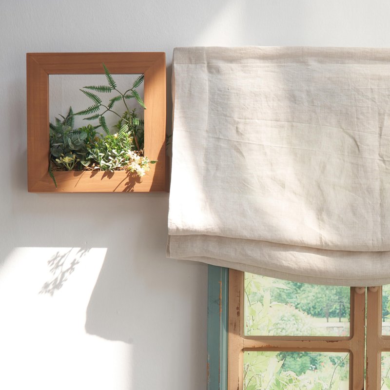 FANXINCAIWEI Roman Shades: Premium Handmade Relaxed Natual Linen for Windows - Custom Fabric Window Shade Treatment,Blackout Light Filtering for Living Room,Doors and Kitchen,Cordless Pull Down