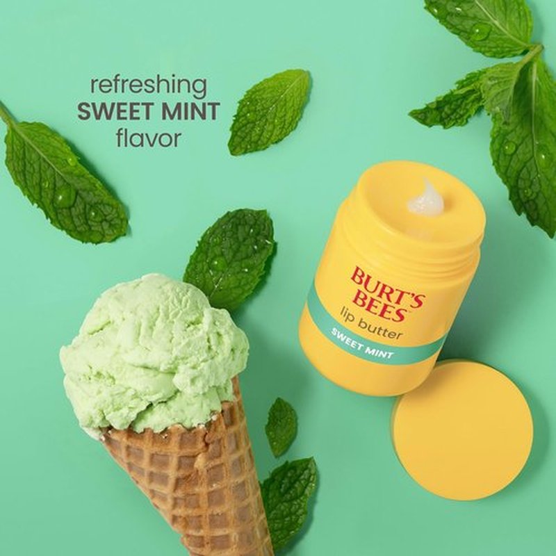 Burt's Bees Sweet Mint Lip Butter - 24-Hour Hydration & Moisture Lock - 0.5 Oz Antioxidant Rich Formula