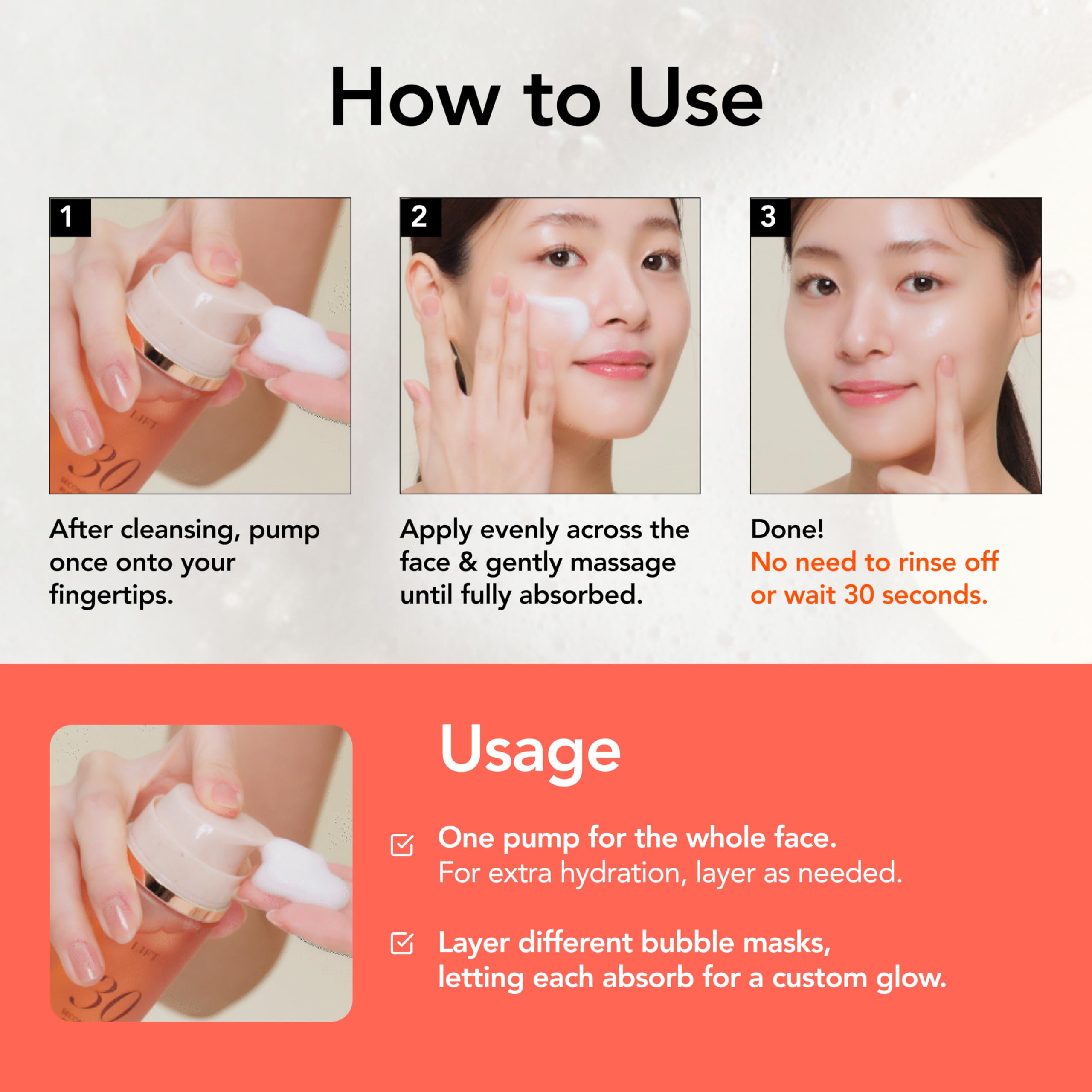 MENOKIN 30 Seconds Quick Bubble Mask [LIFT] - [Collagen] & Niacinamide in Micro-bubbles for Anti Aging, Boost Elasticity, Fine Lines, Korean Glass Skin Care Essential, 70 Uses, 3.21 fl.oz