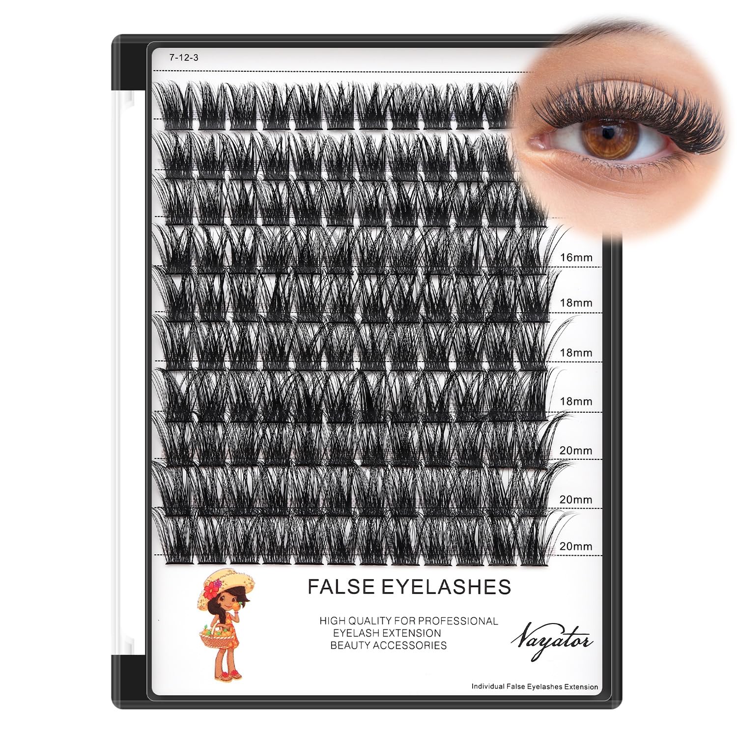 →VAYATOR Lashes Mixed Kit/False Lashes Lash Bond & Seal Kit Multiple styles To Choose 8-20mm Mix D Curl/DD Curl Makeup Cluster Grafting Eyelashes Individual Extension (C#10-12-14-16mm Mixed)