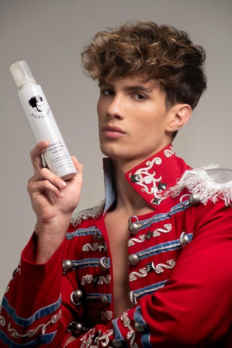 Avenue Man Argan Oil Mousse - Thickening & Volumizing Hair Foam for Men - Strong Hold & Frizz Control (6.0 oz)