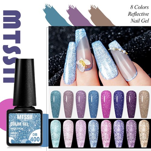 MTSSII Gel Nail Polish Diamond Nail Polish Set Glitter Gel Nail Polish Kit with Gift Box (Diamond-5, 8PCS)
