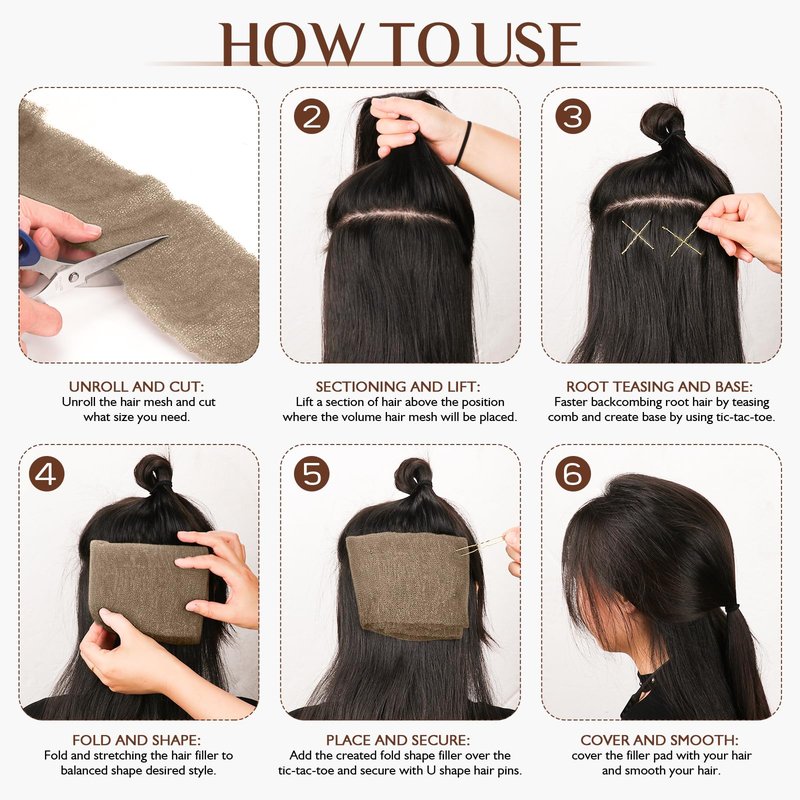 YGQQOY Hair Sponge for Updos,Volume Bumps Insert,Tan Brown Hair Filler&Padding for Updo
