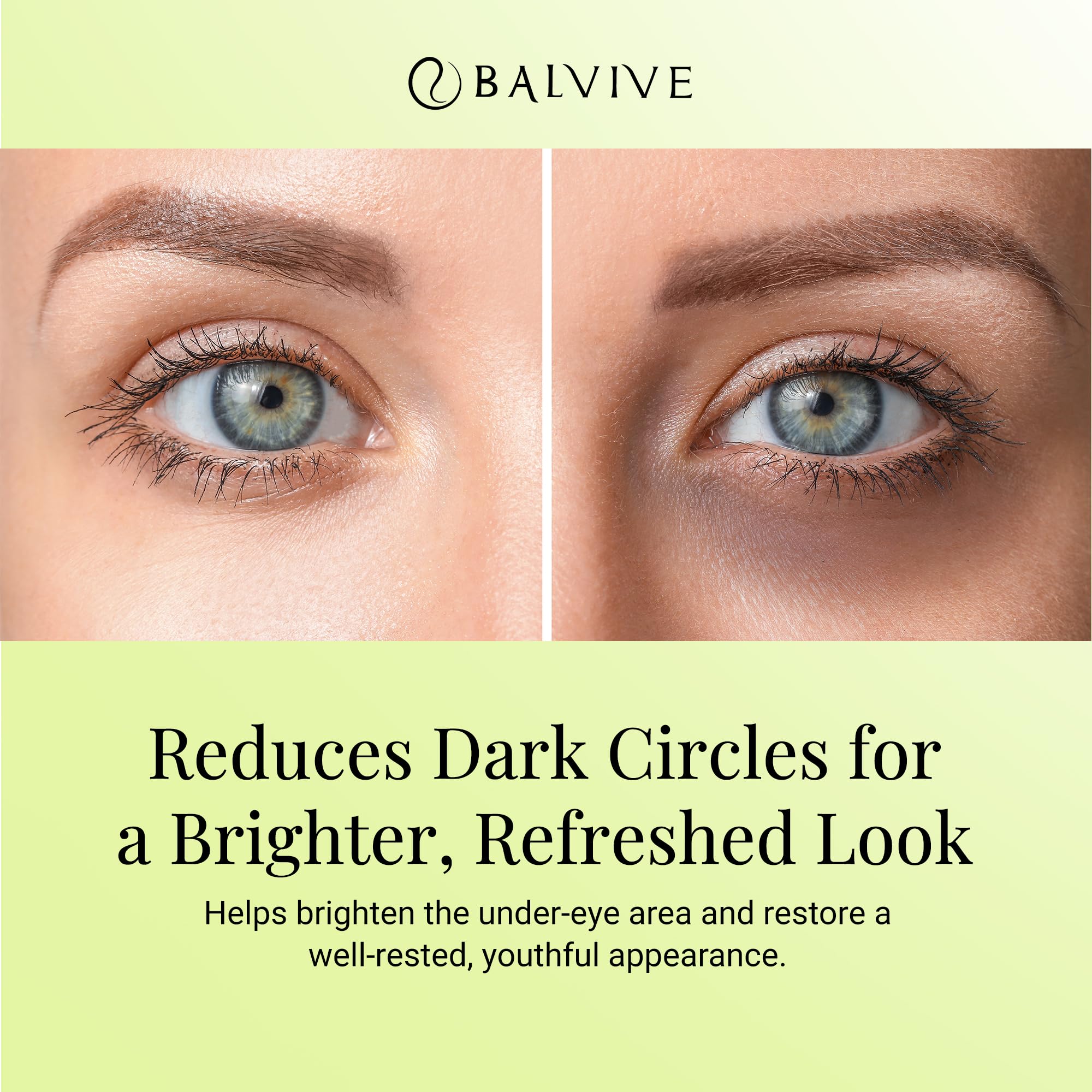 BALVIVE Caffeine Under Eye Cream for Dark Circles, Puffiness, Wrinkles, Bags Under Eye & Fine Lines with Retinol & Multi-Peptides - Brightening, Hydrating & Revitalizing for Women & Men, 30ml