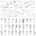 TATUWST Realistic Temporary Tattoos - 60 Sheets Tiny Small Removable Tattoos, 30 Pcs Inspirational Quotes Words Tattoos, 30 Pcs Wild Flower Ink Line Botanical Floral Leaf Tattoo Stickers for Women