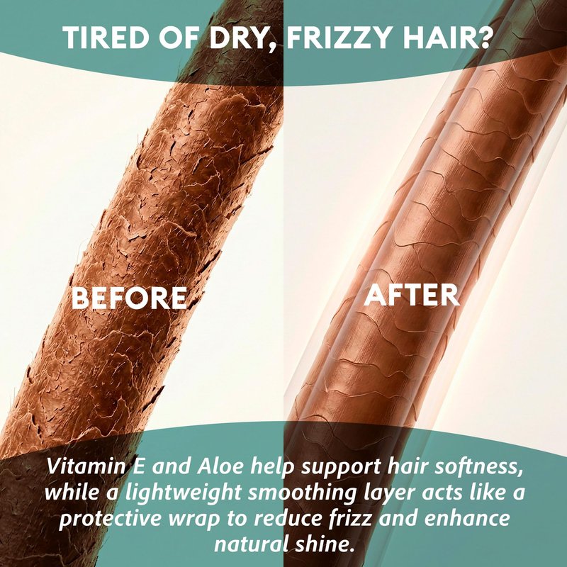 Vitamin E Capsules for Hair and Skin – 2-in-1 Frizz Control & Glow Serum with Aloe Vera & Siloxane, Leave-In Silky Shine Treatment, Single-Use Beauty Softgels, 60 Count, Made in USA