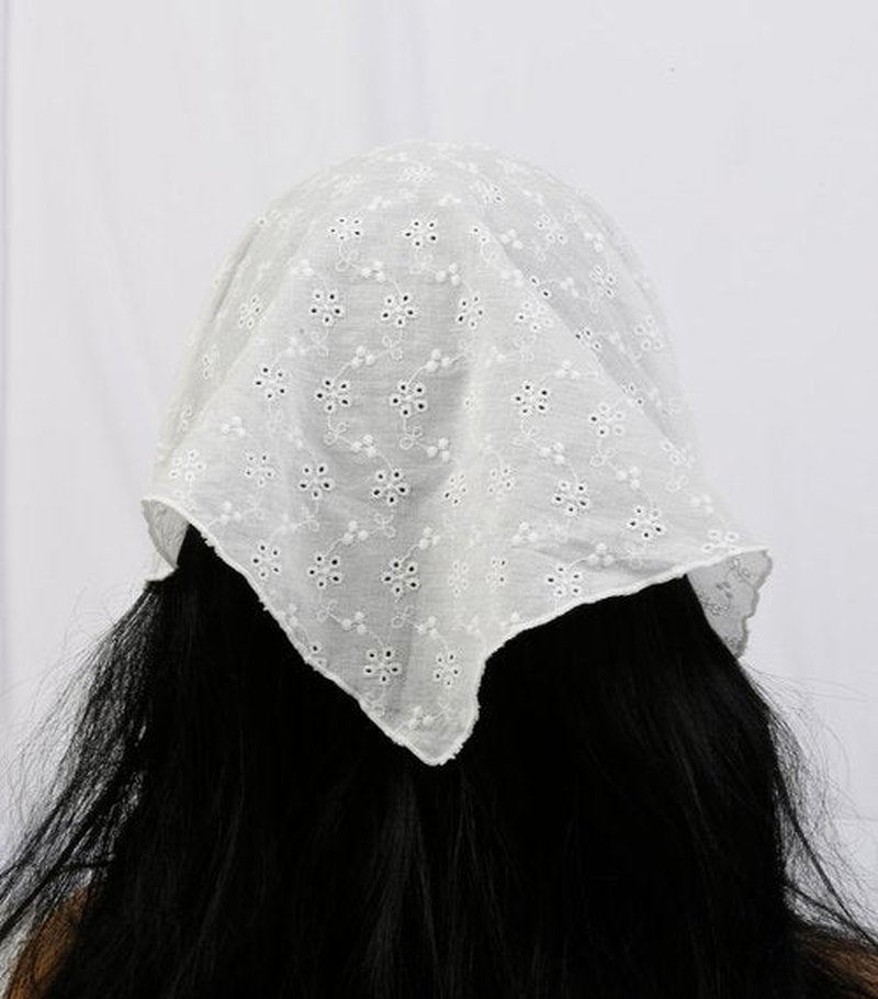 Huachi Hair Bandanas for Women Trendy Bandana Head Kerchief for Women’s Hair Cute Hair Scarf Headband White Adjustable Bandana headband for girls