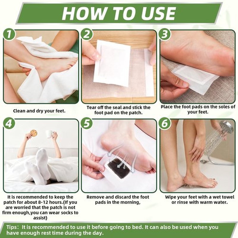 Aarovibe Foot Pads(20 PCS), Deep Cleansing Foot Patches with Bamboo Vinegar and Ginger Powder, Relieve Stress, Improve Sleep and Relaxation, It is a Good Gift for Family Members