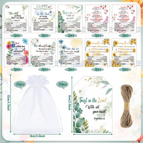 Sacubee 20 Set Christian Religious Gift Bulk for Women Mom Christian Lip Balm Bulk Church Party Favor Bible Verse Lip Balm with Scripture Inspirational Gift for Mother's Day Coworker Staff Employee