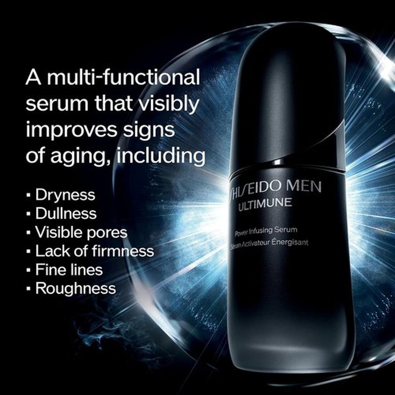Shiseido Men Ultimune Power Infusing Serum - 50 mL | Boosts Skin Resilience & Reduces Aging Signs