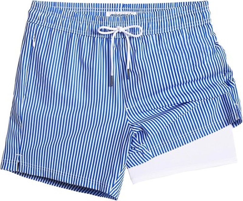 Maamgic Men's Swim Trunks - Quick Dry Bathing Suit with Compression Liner & Zipper Pockets | 5 Inch