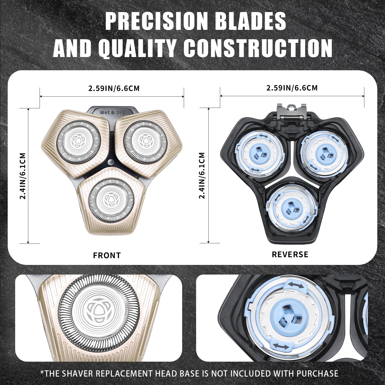 SH71/50 Shaving Heads Compatible with Philips Shavers, Champagne