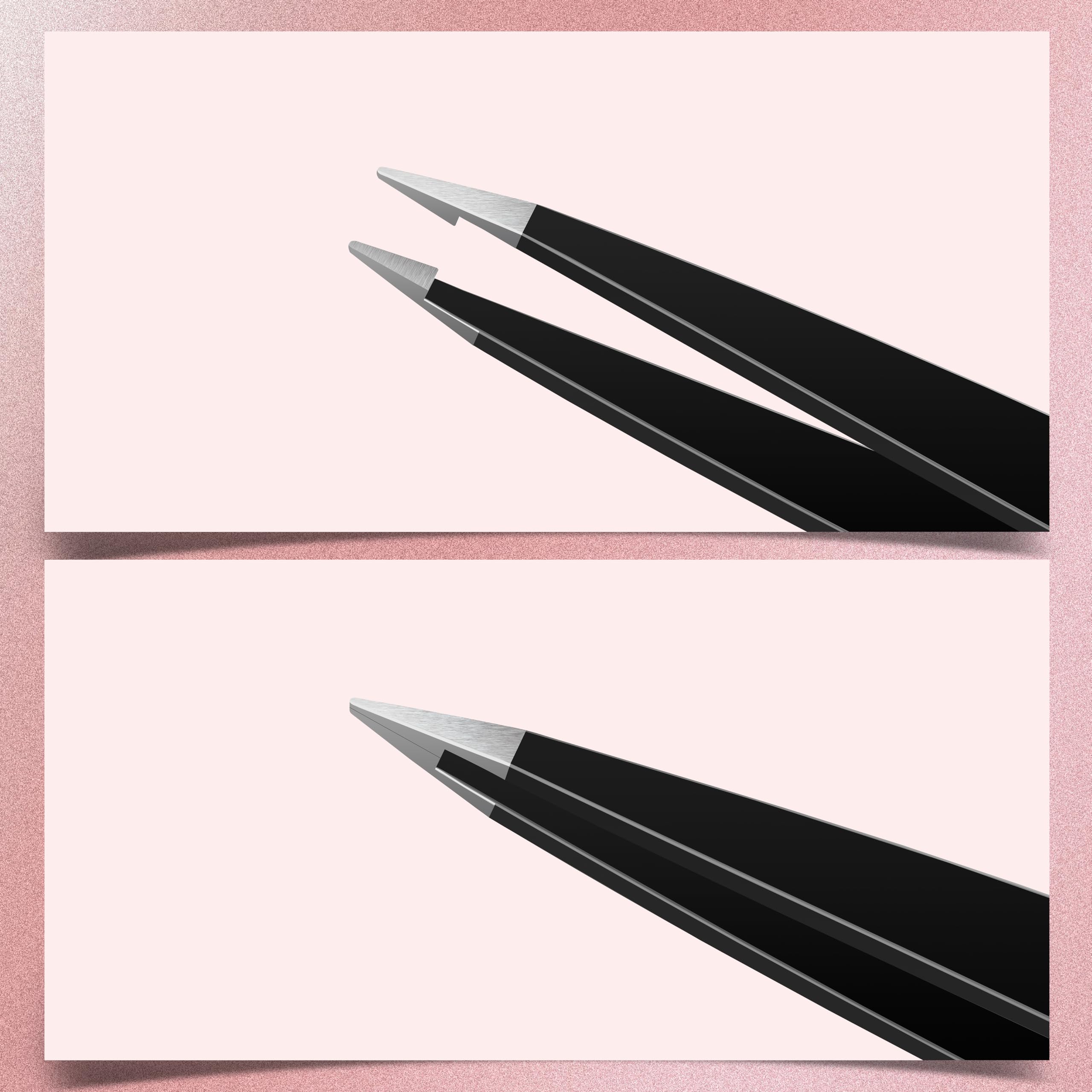 MARKHOR® Black Majesty Eyebrow Tweezers for Women Facial Hair, Splinter and Ingrown Hair Removal Tweezers Set, Professional Pointed and Slant Tweezers for Eyebrows, Precision Tweezers for Eyebrows