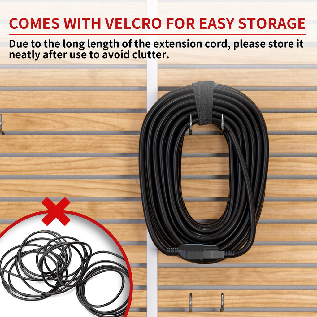 Skrizcable 16/3 25 FT Outdoor Extension Cord Waterproof, Black Power Cord