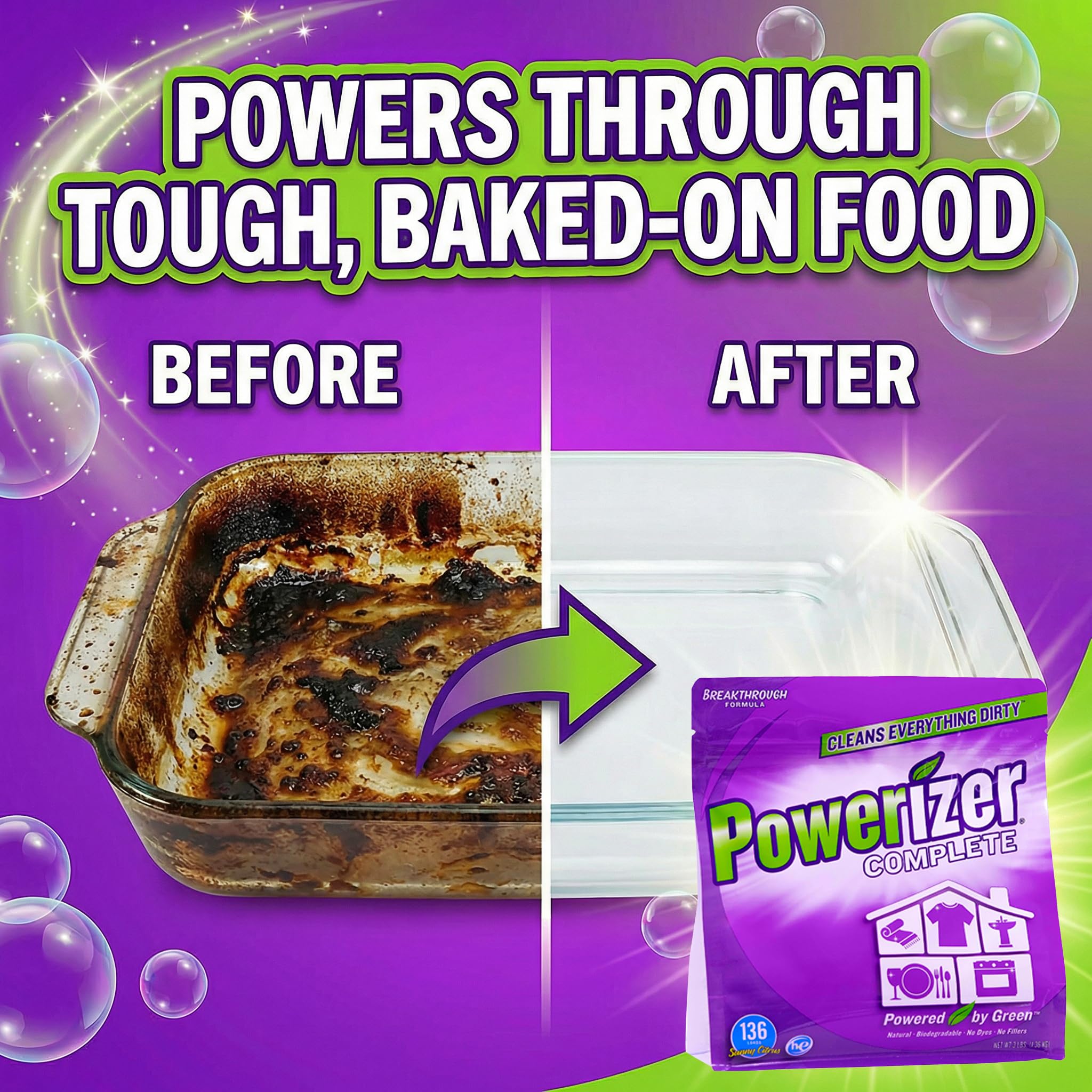 Powerizer Complete - Non Toxic Laundry & Dishwasher Detergent Powder 3lb