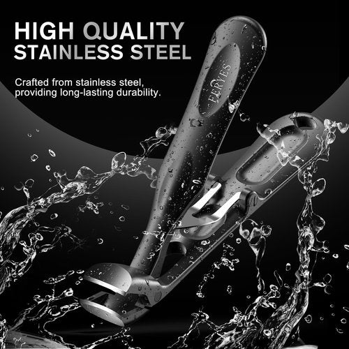 FERYES Professional Angled Toenail Clippers for Thick Toenails & Seniors - Extra-Long Ergonomic Handle, Superior Cutting Power, Wide Grip