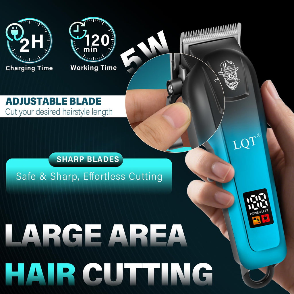 Hair Clippers for Men with LED Display, 4-Piece Cordless Grooming Kit with Hair Clipper, Beard Trimmer, Foil Shaver, Nose Trimmer, Complete Rechargeable Set for Home Barber