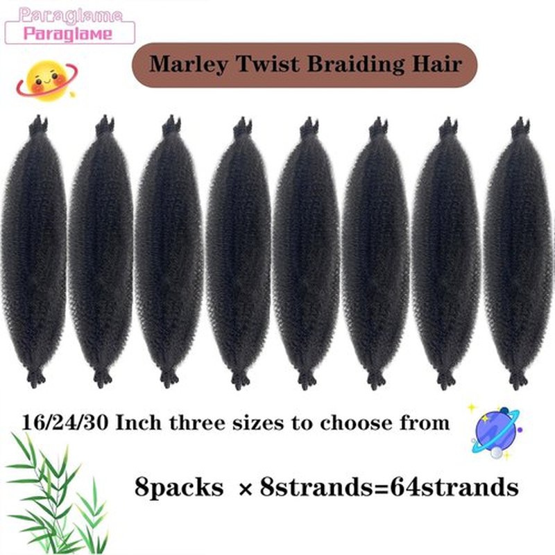 Color 2 Afro Twist Hair 16 Inch 8 Packs Wrapping Hair for Soft Locs Kinky Braiding Spring Twist for Women(16Inch,2#)