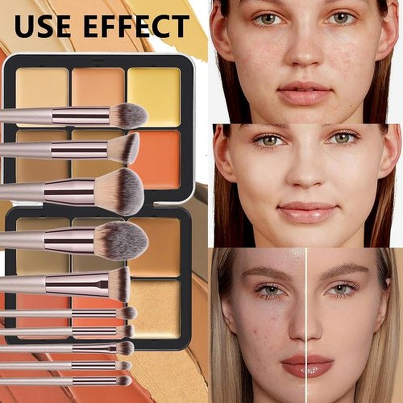 Skiennix Vegan Eyeshadow Palette - 12 Colors with 10 Professional Champagne Gold Brushes | Cruelty-Free Gift Set for Women & Teens