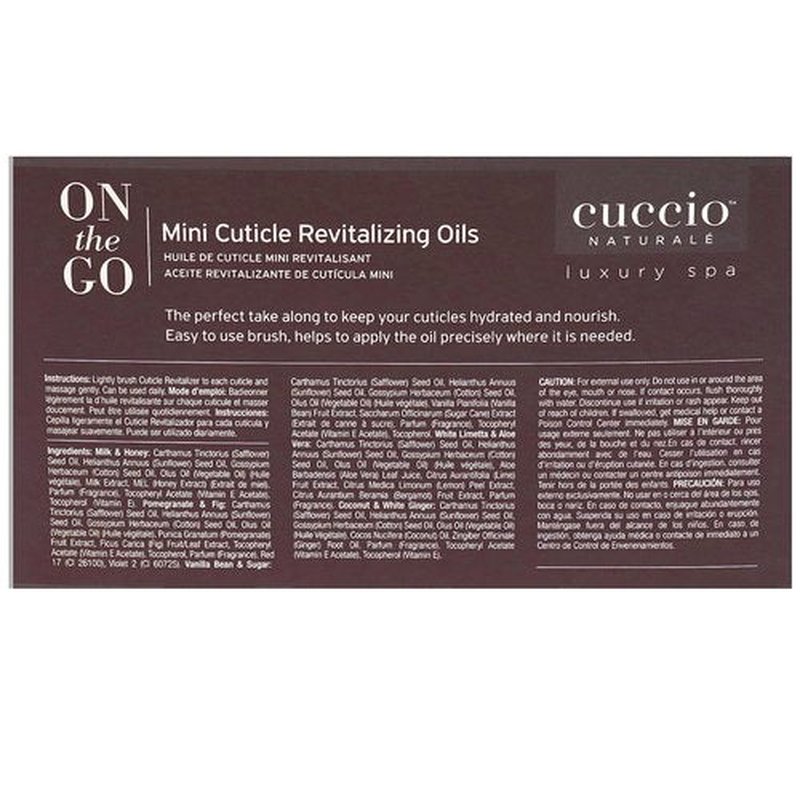 Cuccio Naturale Mini Cuticle Revitalizing Oils - Winter Hydration Repair for Dry Cuticles & Nails | Paraben-Free Spa Fragrances, 4 Pc Set