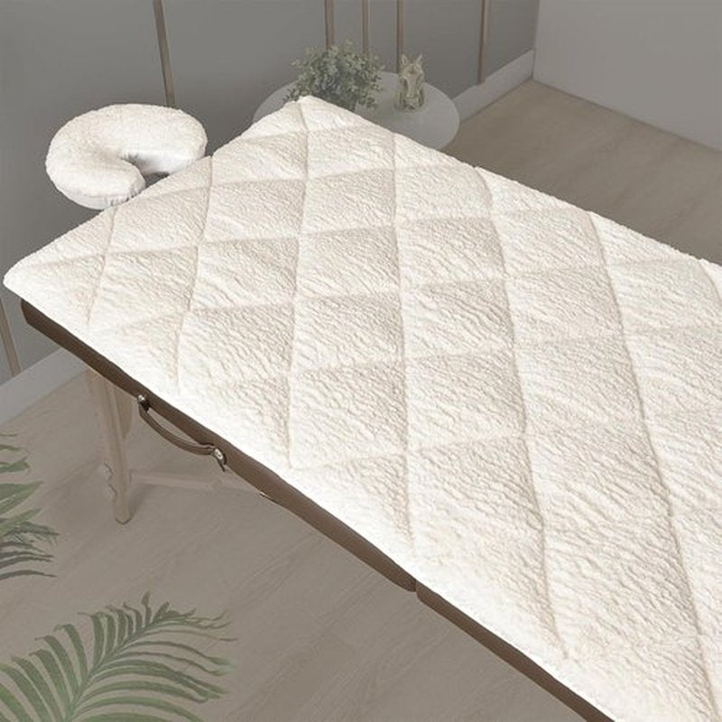 Regine Switzerland Double-Sided Massage Table Pad - Plush Fleece & Microfiber Cover, 76"x34", White