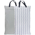 wegreeco Reusable Hanging Wet Dry Cloth Diaper Bag (Grey Leaf, Grey)